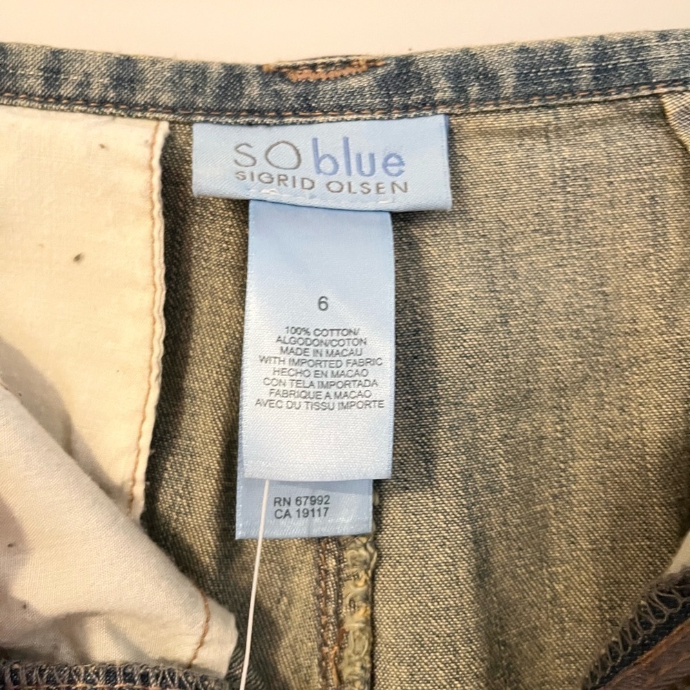 Sigrid Olsen SO Blue denim jeans with ribbon belt NWT - Picture 5 of 5